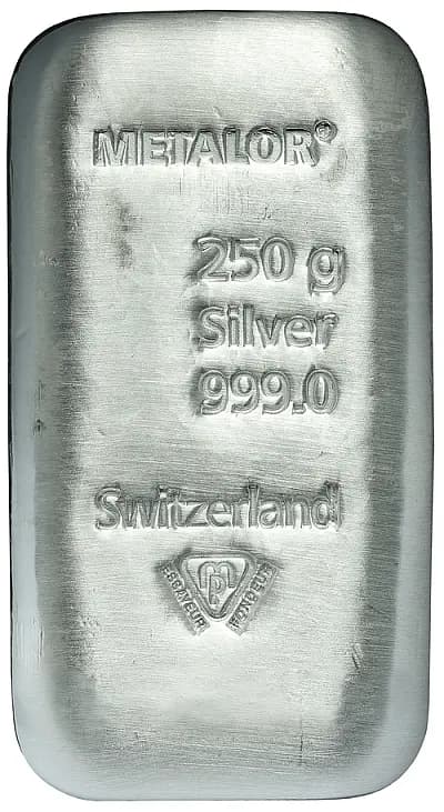 250g Metalor Silver Cast Bar
